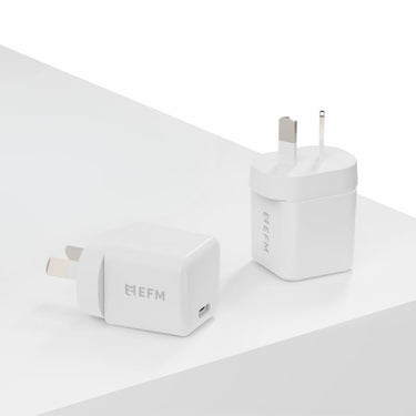 EFM ECO 20W GaN Wall Charger Twin Pack with Power Delivery and PPS - White
